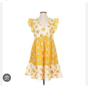 MELLODAY Yellow & White Floral Tiered Sundress
